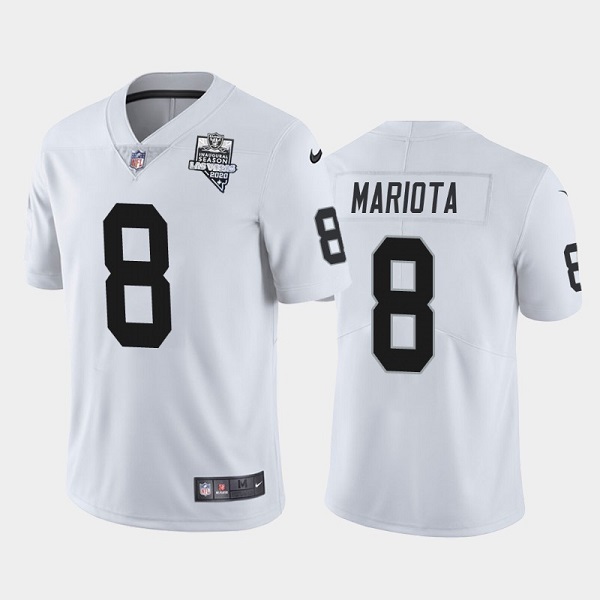 Men's Las Vegas Raiders #8 Marcus Mariota White NFL 2020 Inaugural Season Vapor Limited Stitched Jersey